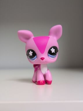 Authentic Littlest Pet Shop G7 #125 Pink Deer Fawn Sticker Eye